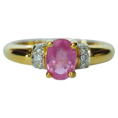 ICA 18k Gold 1.03 Carat Pink Sapphire & Diamond Engagement Ring