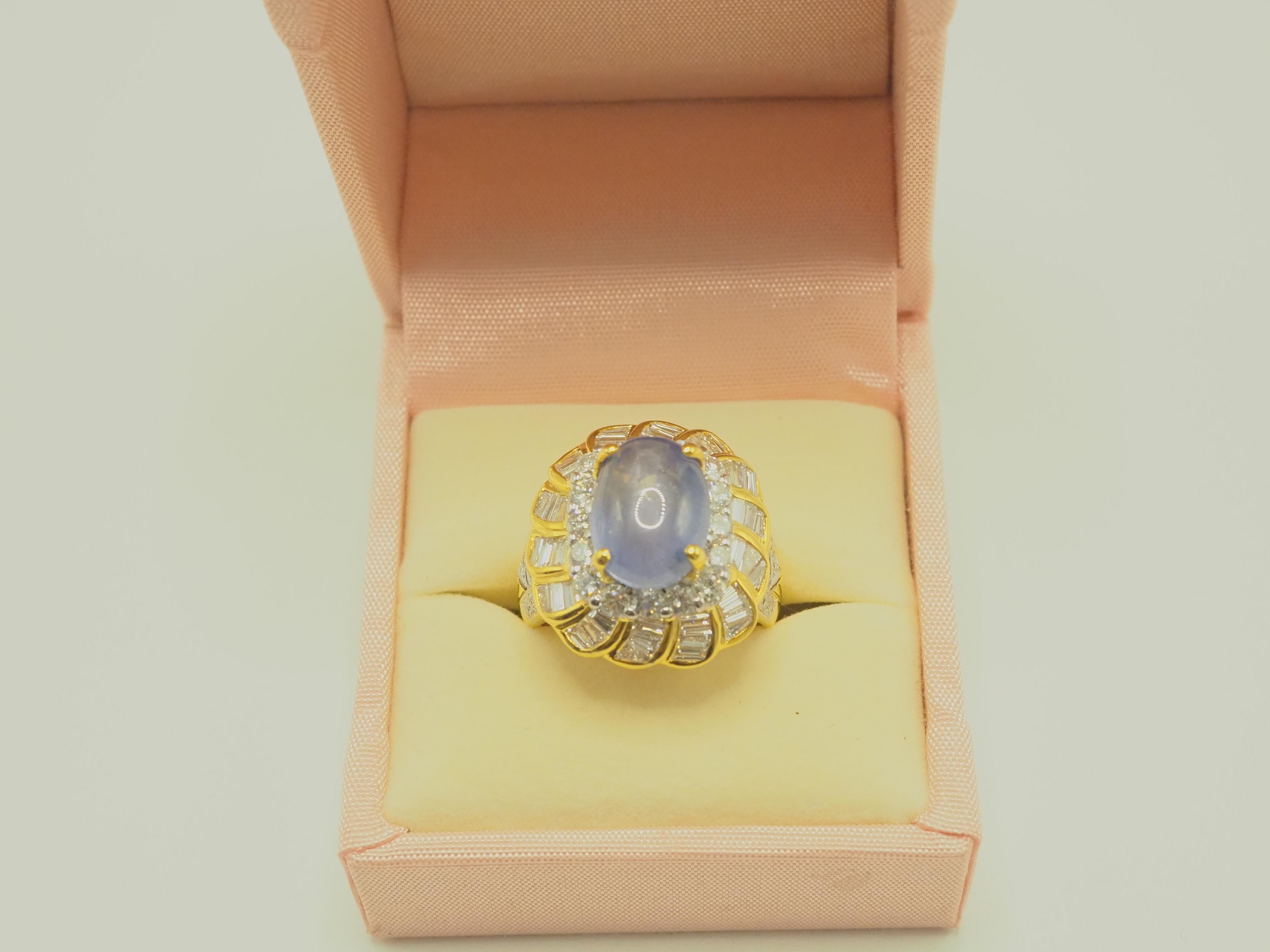 ICA 18k Gold No Heat 8.58ct Ceylon Blue Star Sapphire & 2.19ct Diamond Ring 4