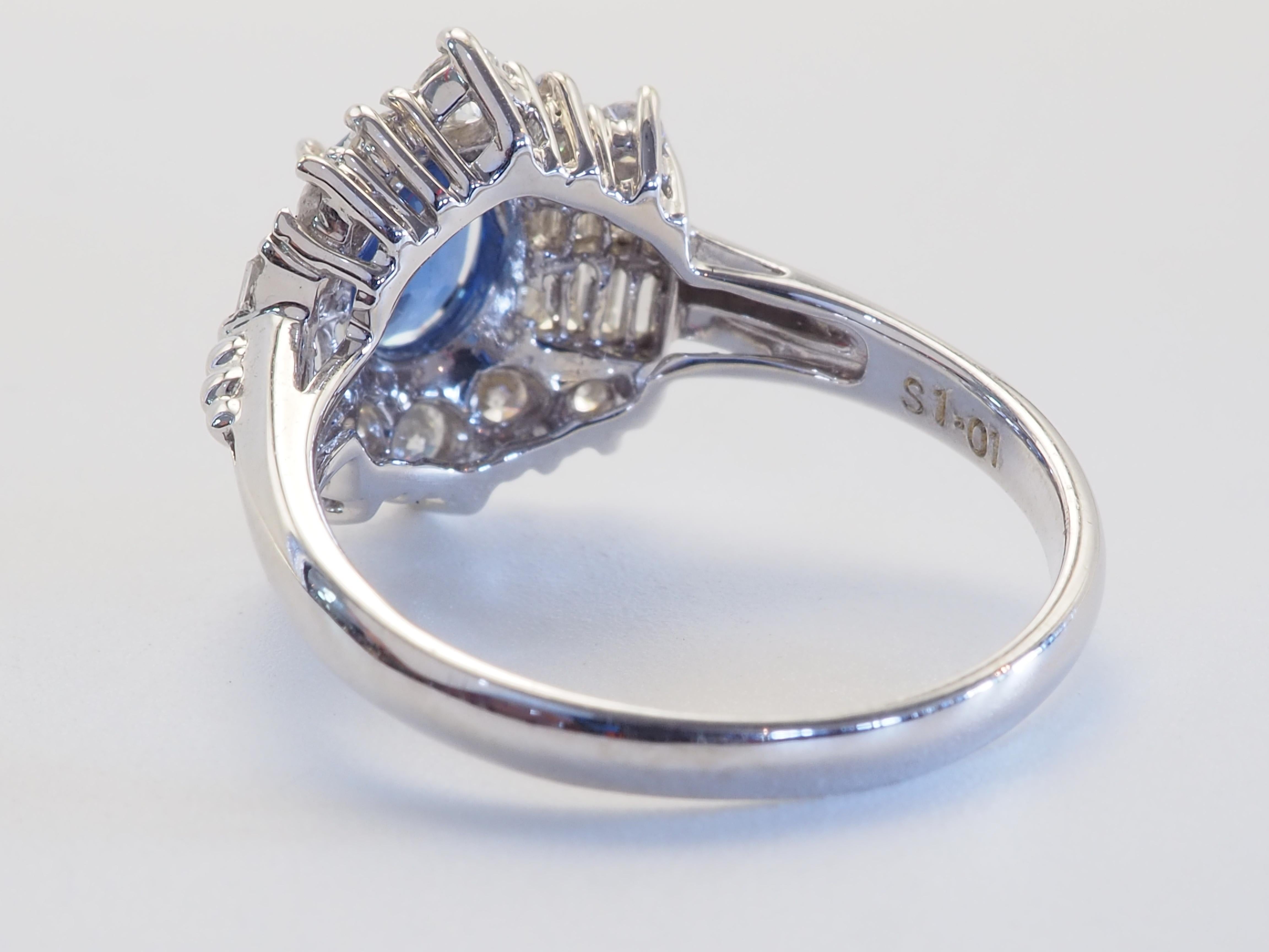 ICA Bague en or blanc 18 carats 1,01ct saphir bleu bleu et 0,63ct diamant Pour femmes en vente
