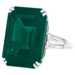 ICA zertifizierter 15 Karat Vivid Green Emerald Diamantring