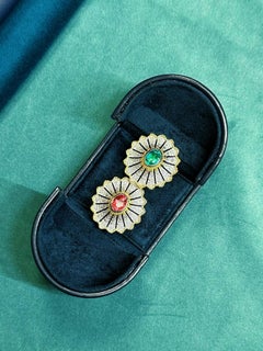 ICA certified 2.45 Carat Green Paraiba and 2.61 Carat Tourmaline Earrings