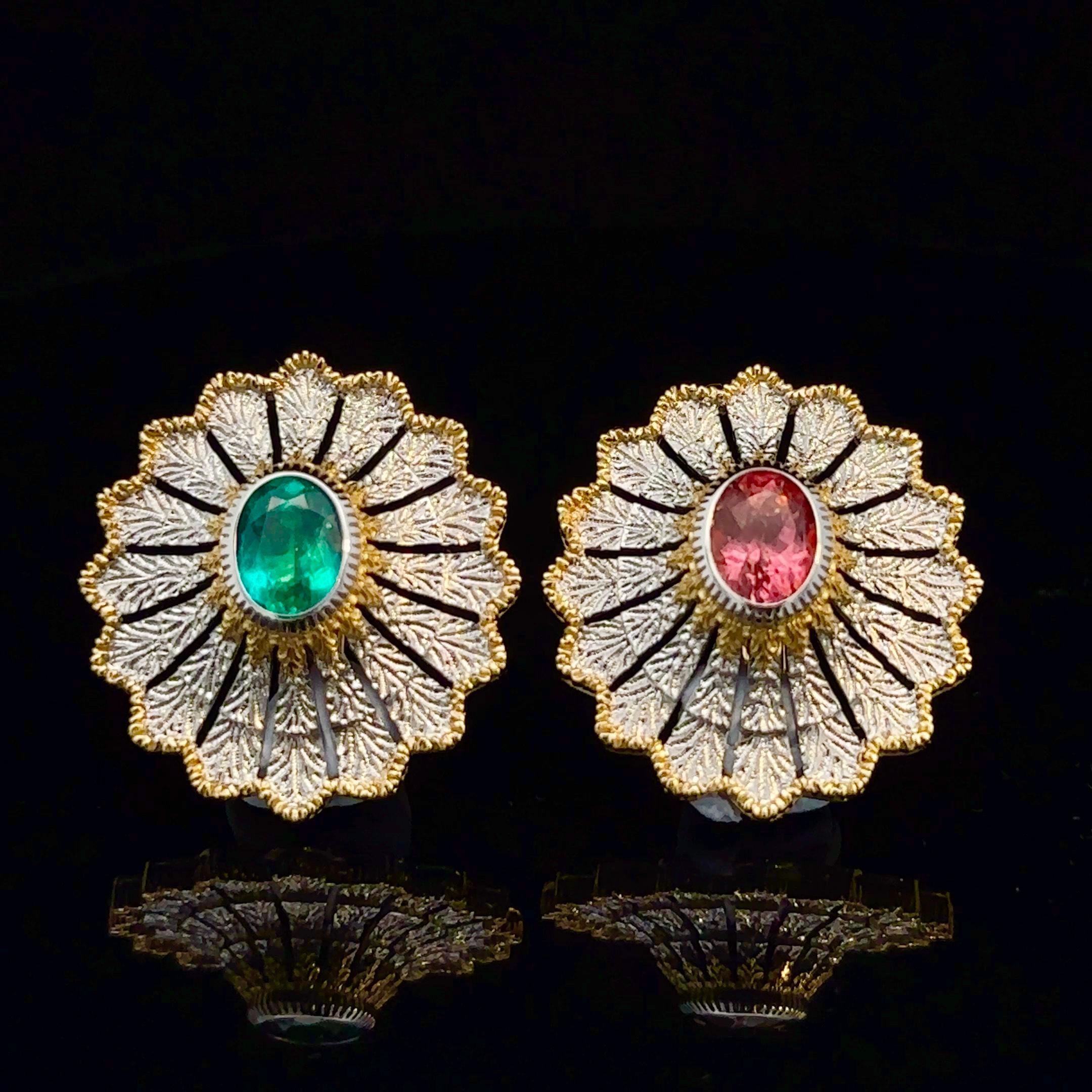 ICA certified 2.45 Carat Green Paraiba and 2.61 Carat Tourmaline Earrings In New Condition For Sale In London, GB