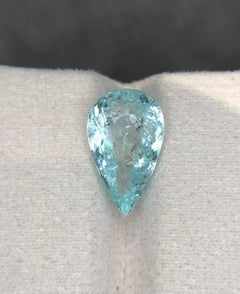 ICA Certified 5.26 Ct Greenish Blue Paraiba Tourmaline Pear Cut Loose Gemstone