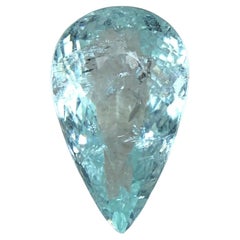 ICA Certified 5.26 Ct Greenish Blue Paraiba Tourmaline Pear Cut Loose Gemstone