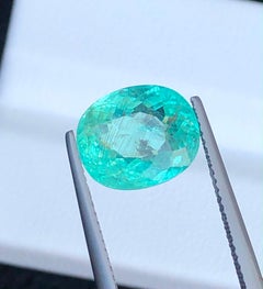 ICA Certified Blue Green Paraiba Tourmaline 5.26 Ct Cushion Cut Loose Gemstone