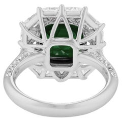 ICA LAB 6.64 Carat Emerald Diamond Cocktail Ring