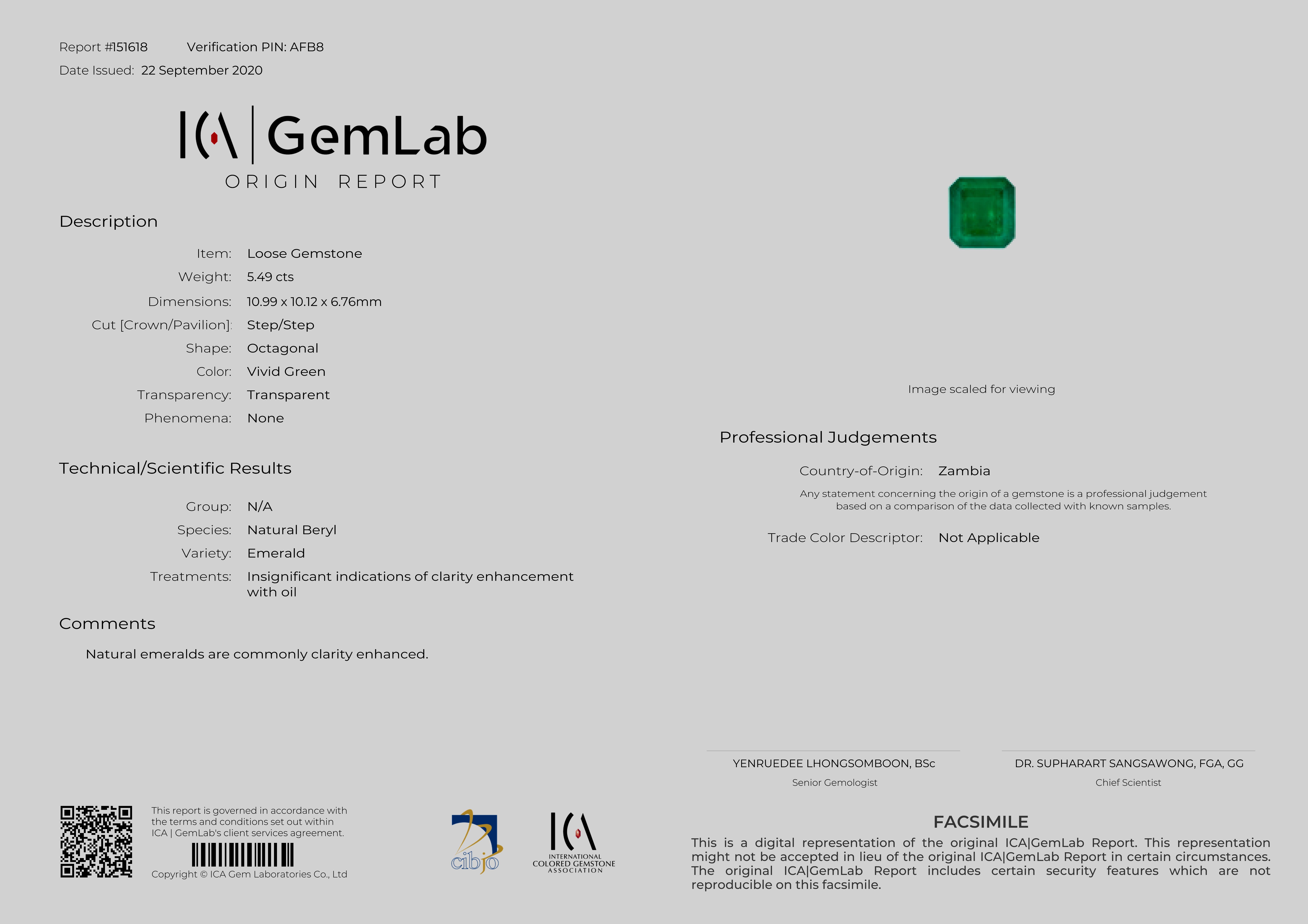 Contemporary ICA LAB Certified 5.49 Carat NO OIL Emerald Diamond Platinum Ring For Sale