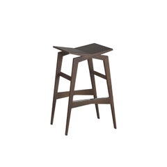Icaro, tabouret de bar contemporain en bois de frêne massif, par Morelato