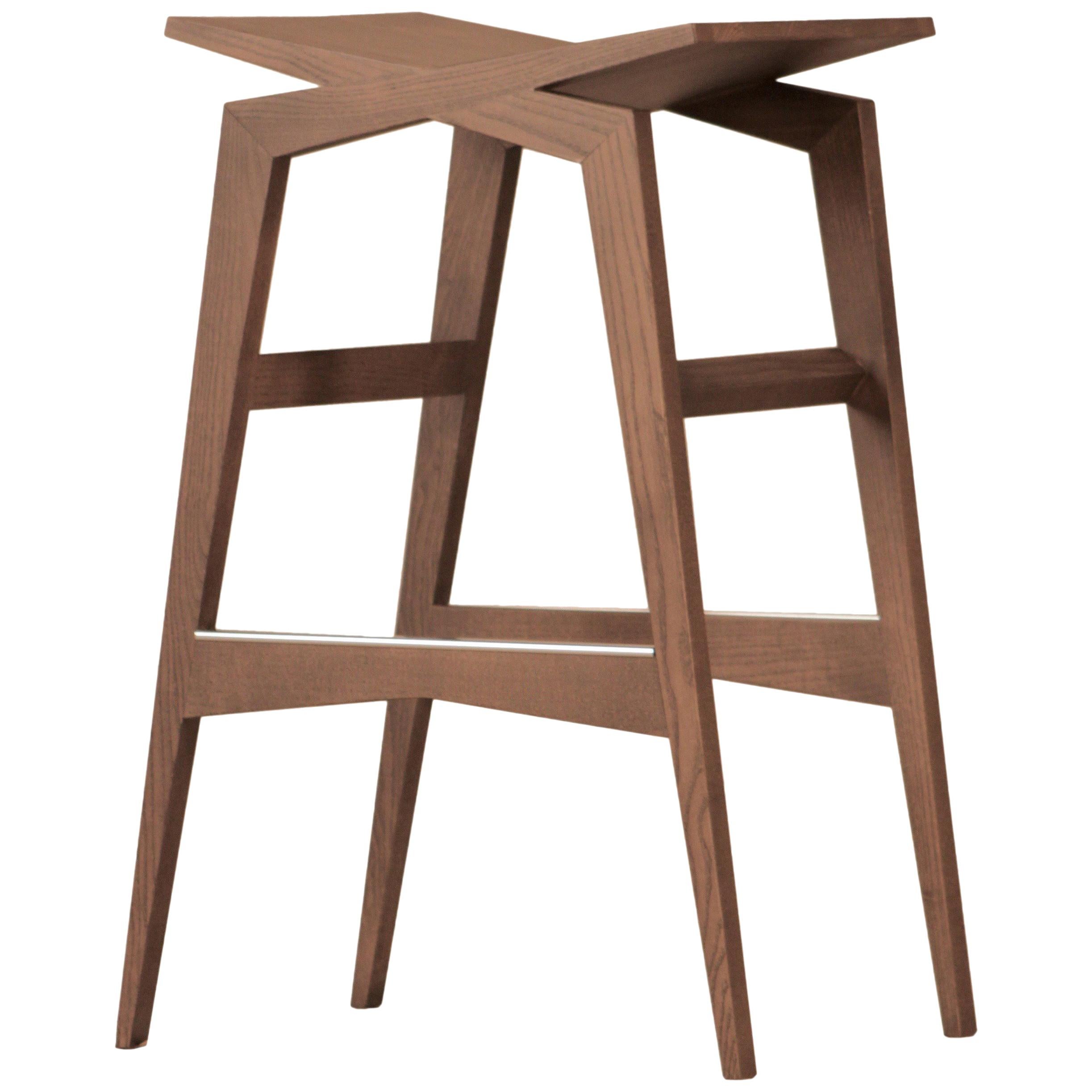 Icaro, Contemporary Bar Stool Made of Solid Ashwood, by Morelato For Sale