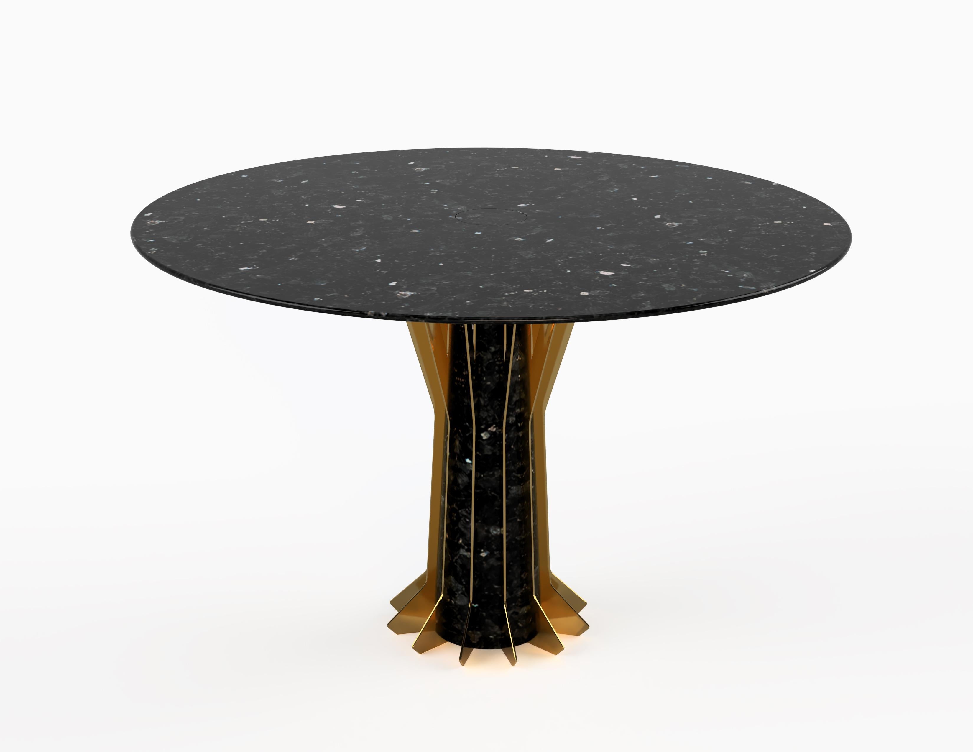 The Icar's wings center table by Grzegorz Majka, 2021
Dimensions: 51.18 x 51.18 x 29.53 in
Materials: stone, brass

Elegance exemplified in table's understated simplicity. As a tribute to embellishment we have designed the Icar's Wings center