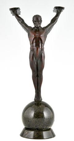 Icarus Art Deco Sculpture of a Winged Athlete in the Style of Schmidt Hofer