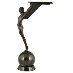 Icarus Art Deco Sculpture of a Winged Athlete in the Style of Schmidt Hofer