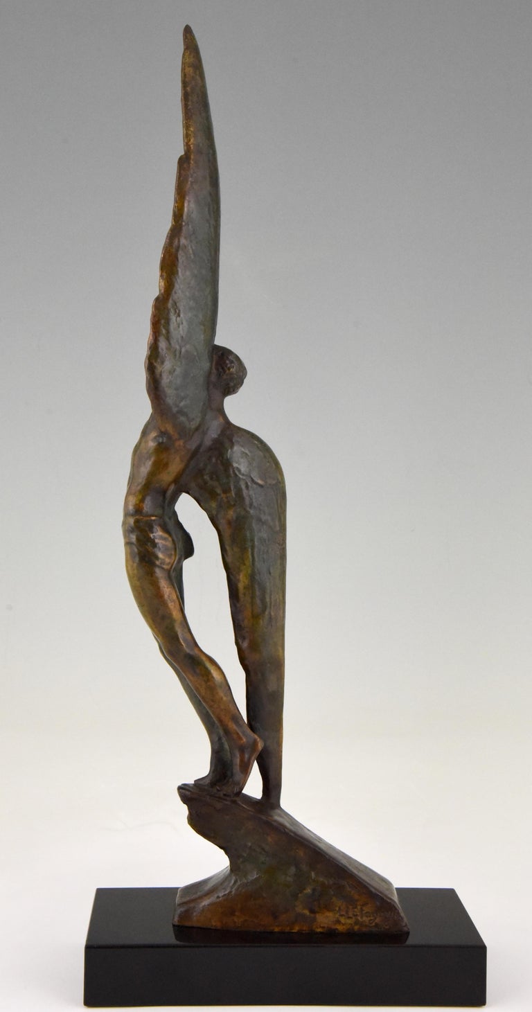 Male Nude Angel Statue-Bronze Finish, STU-Home 