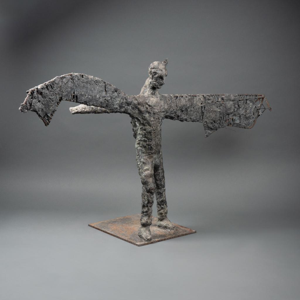 Icarus: Gips- und Eisenskulptur im Geschmack von Germaine RIchier – ca. 1980 im Angebot 2