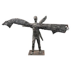 Icarus : plaster and iron sculpture in the taste of Germaine RIchier - C.1980