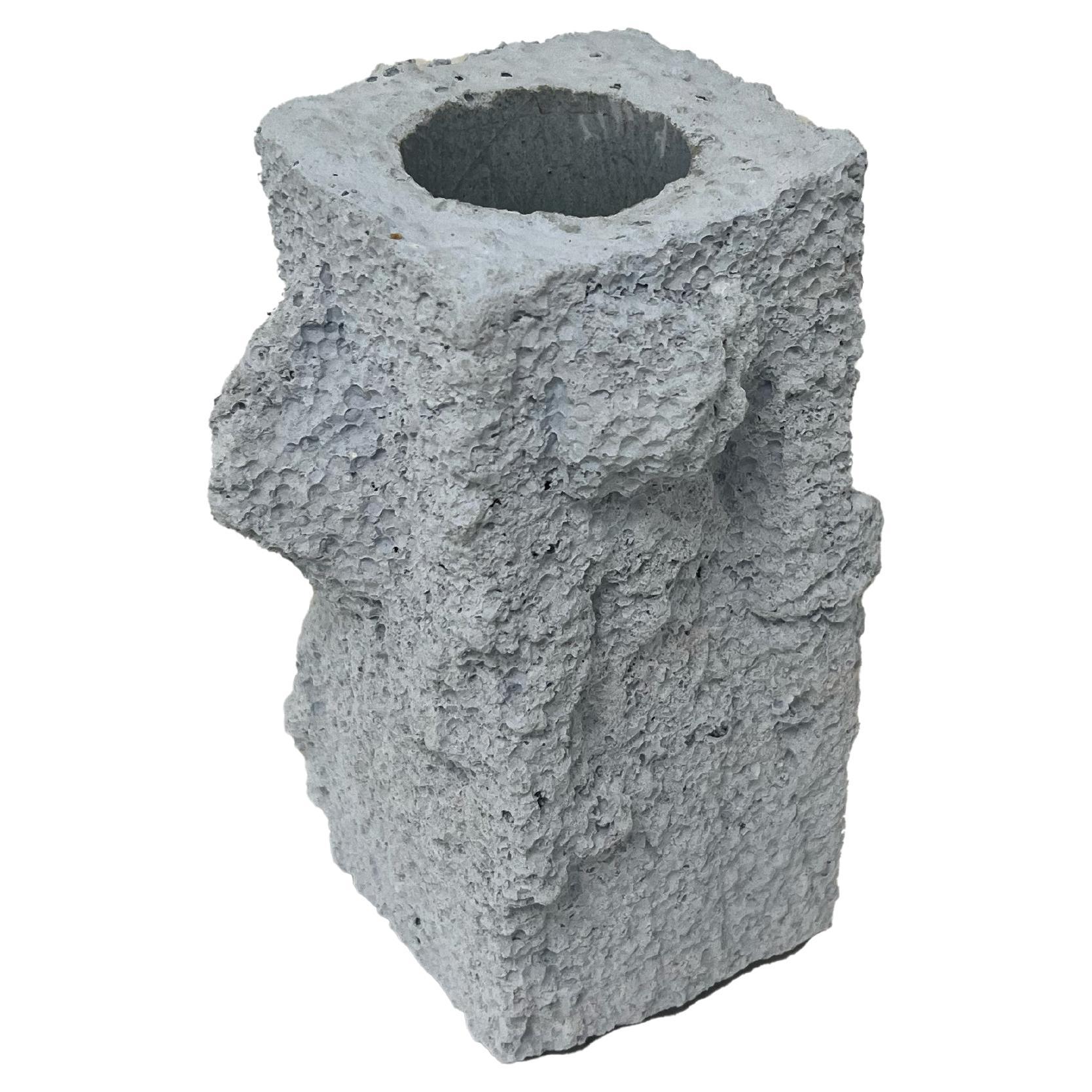 ICC sculptural concrete vase (blue) For Sale