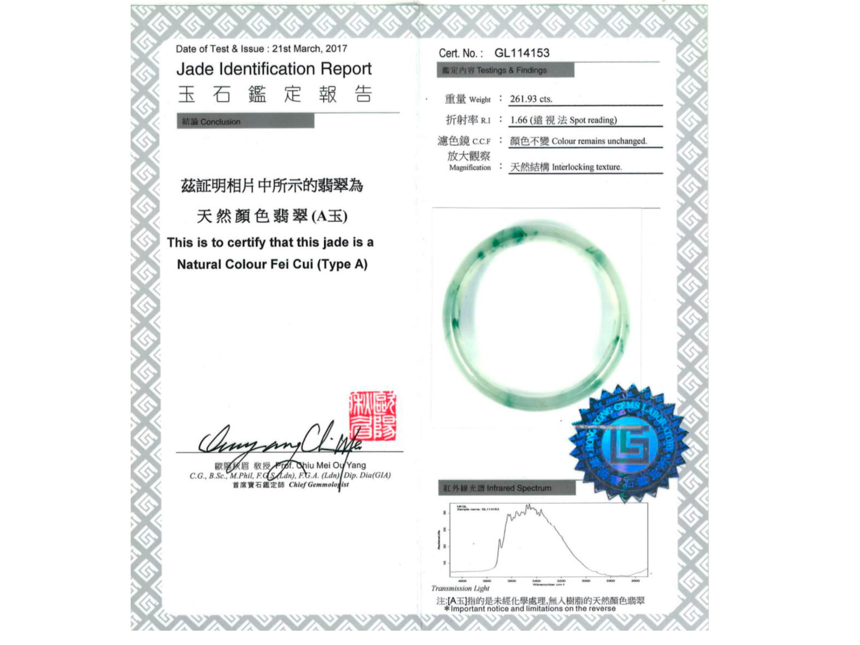 Ice and Green Jadeite Jade Bangle, Certified Untreated In New Condition In San Francisco, CA