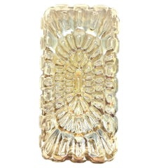 Ice Block Glass Sconces Vintage German 1960s Glashuette Limburg