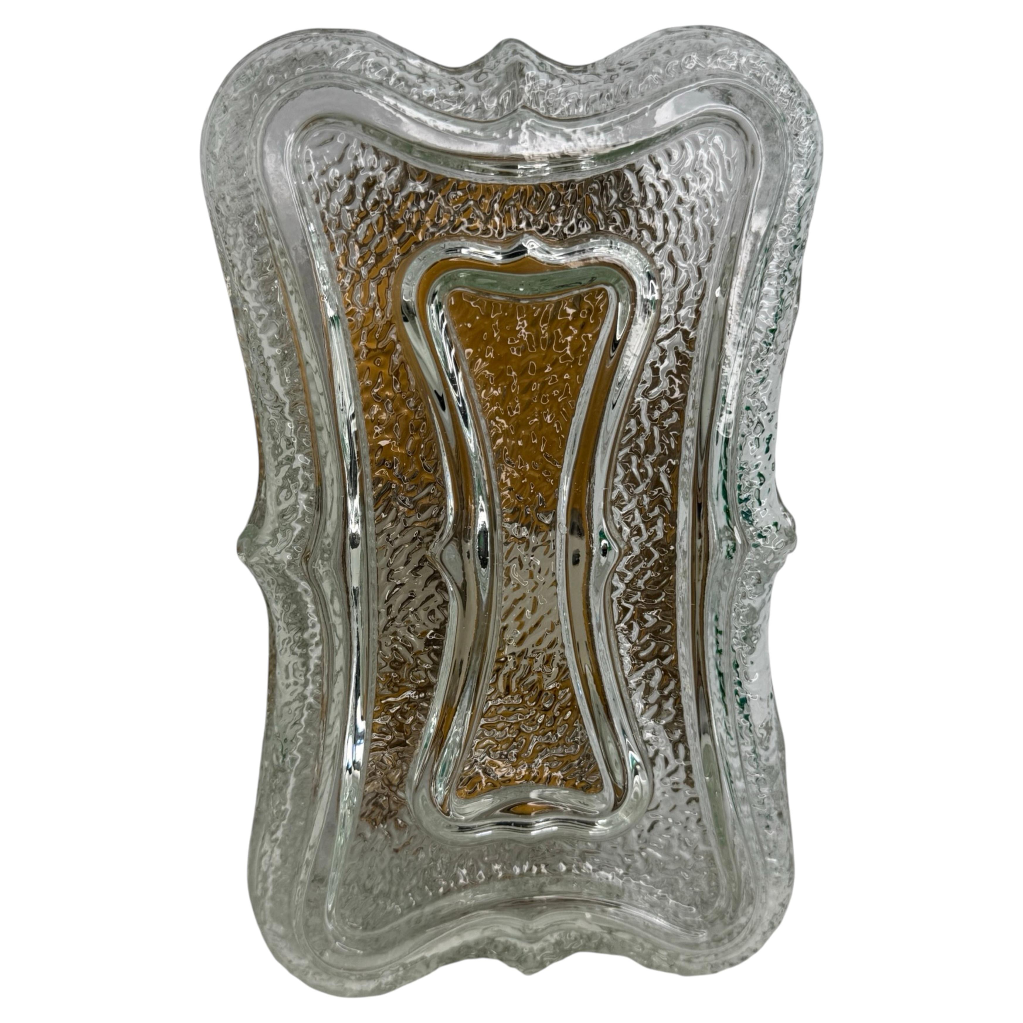 Ice Block Glass Sconces Vintage German 1960s Orion Leuchten