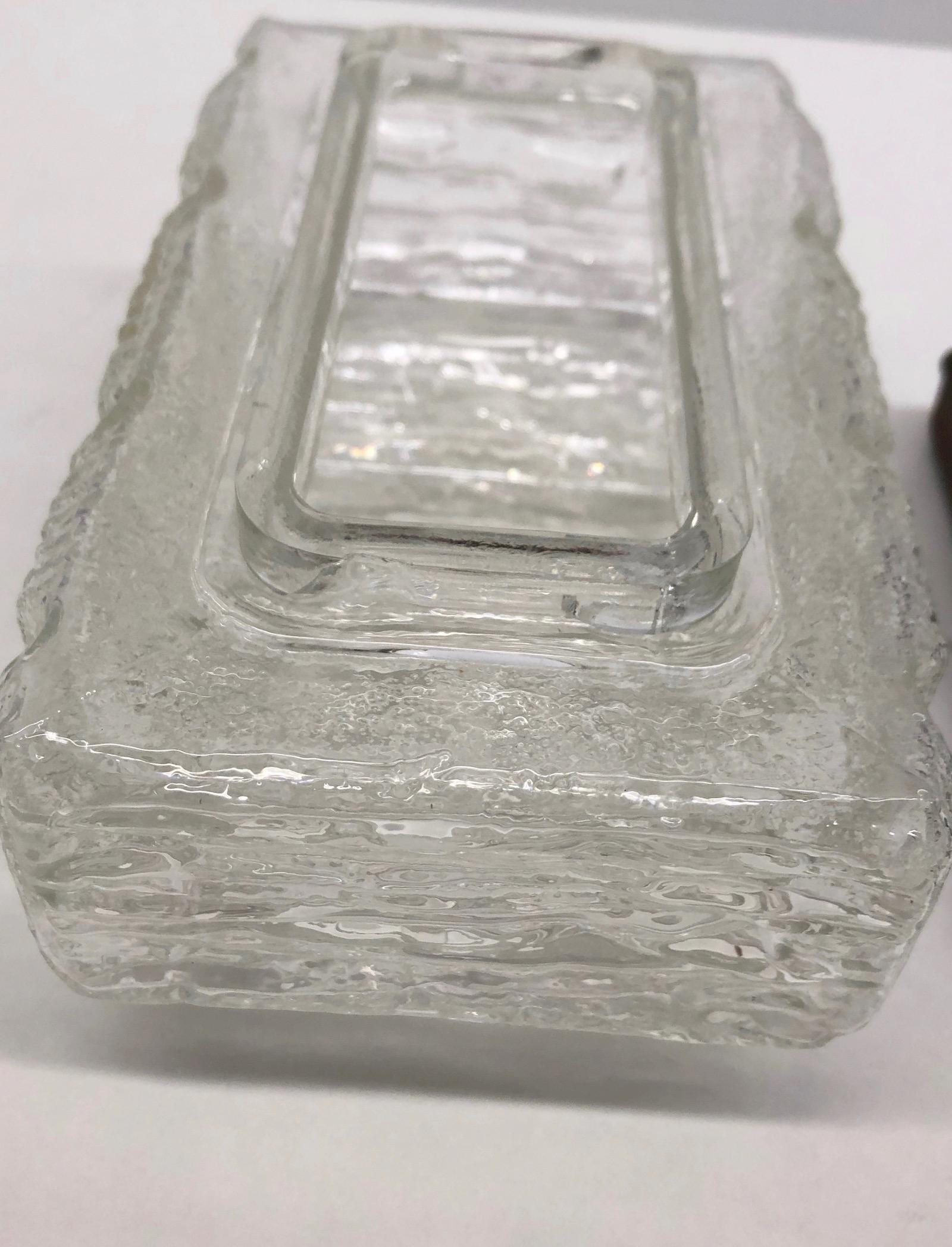 Ice Block Glass Sconce Vintage German, 1960s RZB Leuchten 3