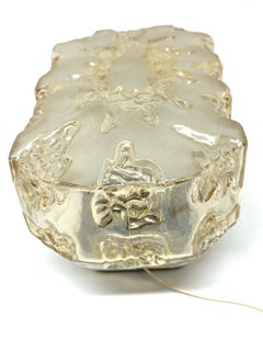 Eisblock-Glas-Wandleuchter, Deutsch, 1970er Jahre, von Honsel Leuchten