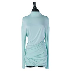 Robe en jersey drapé bleu glacier ALEXANDRE VAUTHIER