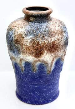 Ice-Blue Fat Lava Floor-Vase by Dumler&Breiden, Model 650-40, 1960-75