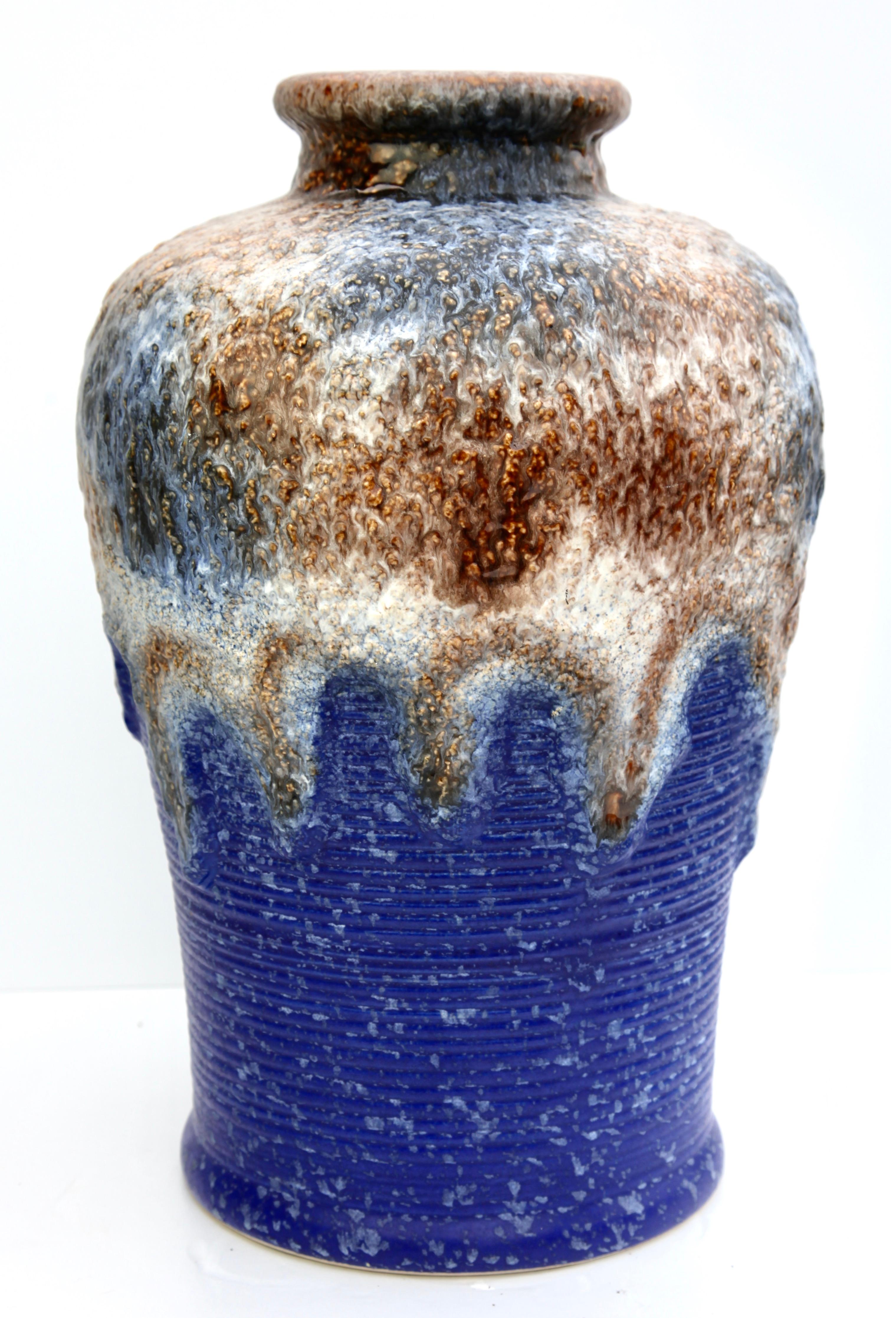 Mid-Century Modern Ice-Blue Fat Lava Floor-Vase by Dumler&Breiden, Model 650-40, 1960-75