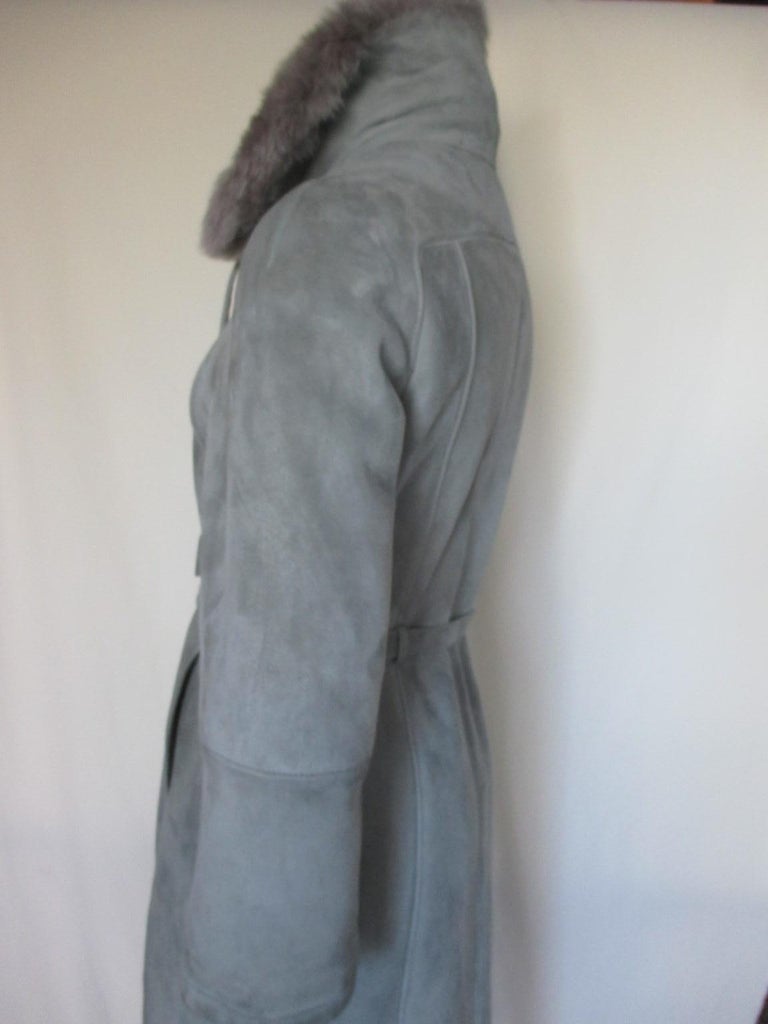 Ice blue mink coat top