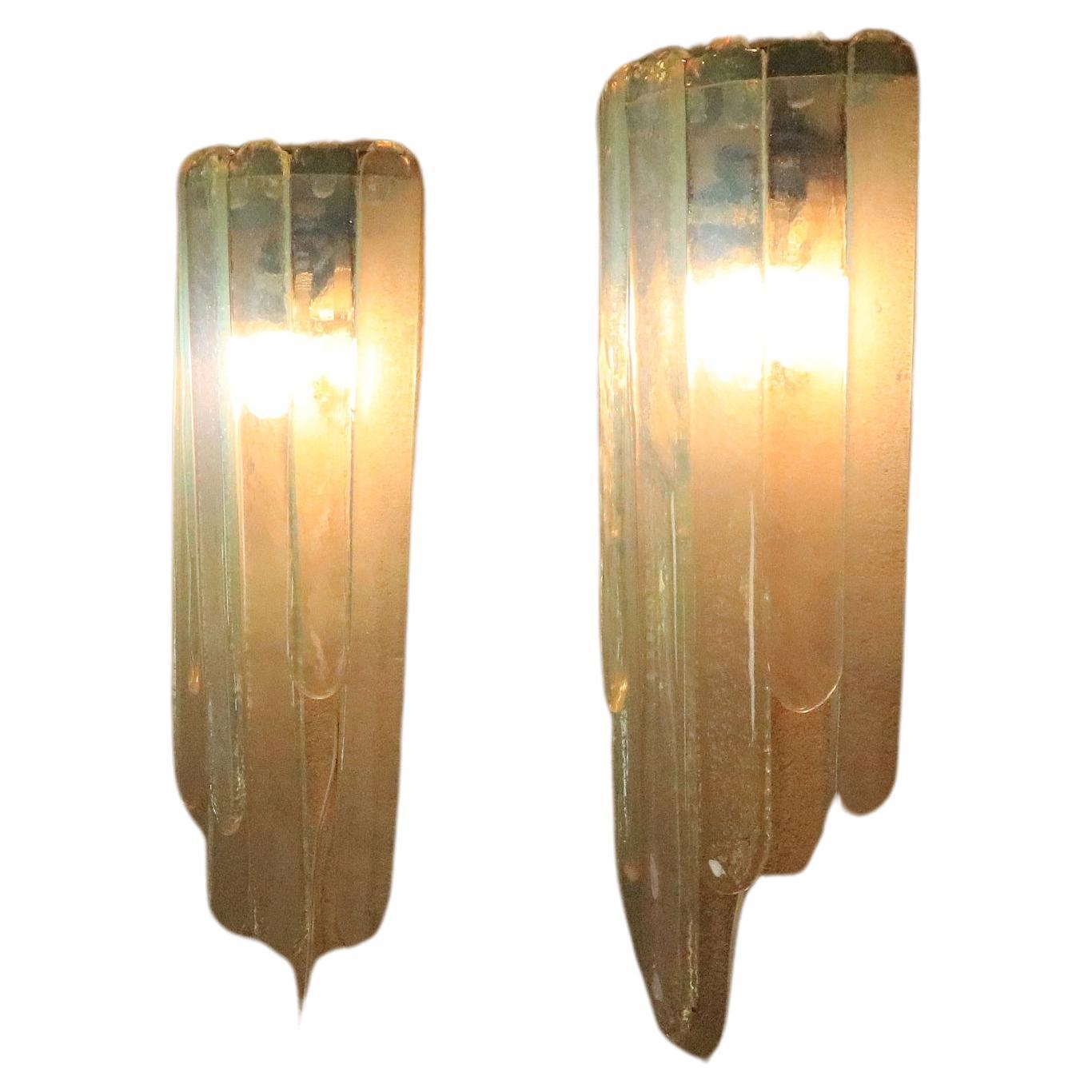 Lámpara de pared de cristal de Murano azul hielo de Carlo Nason para Mazzega, 1/2 en venta