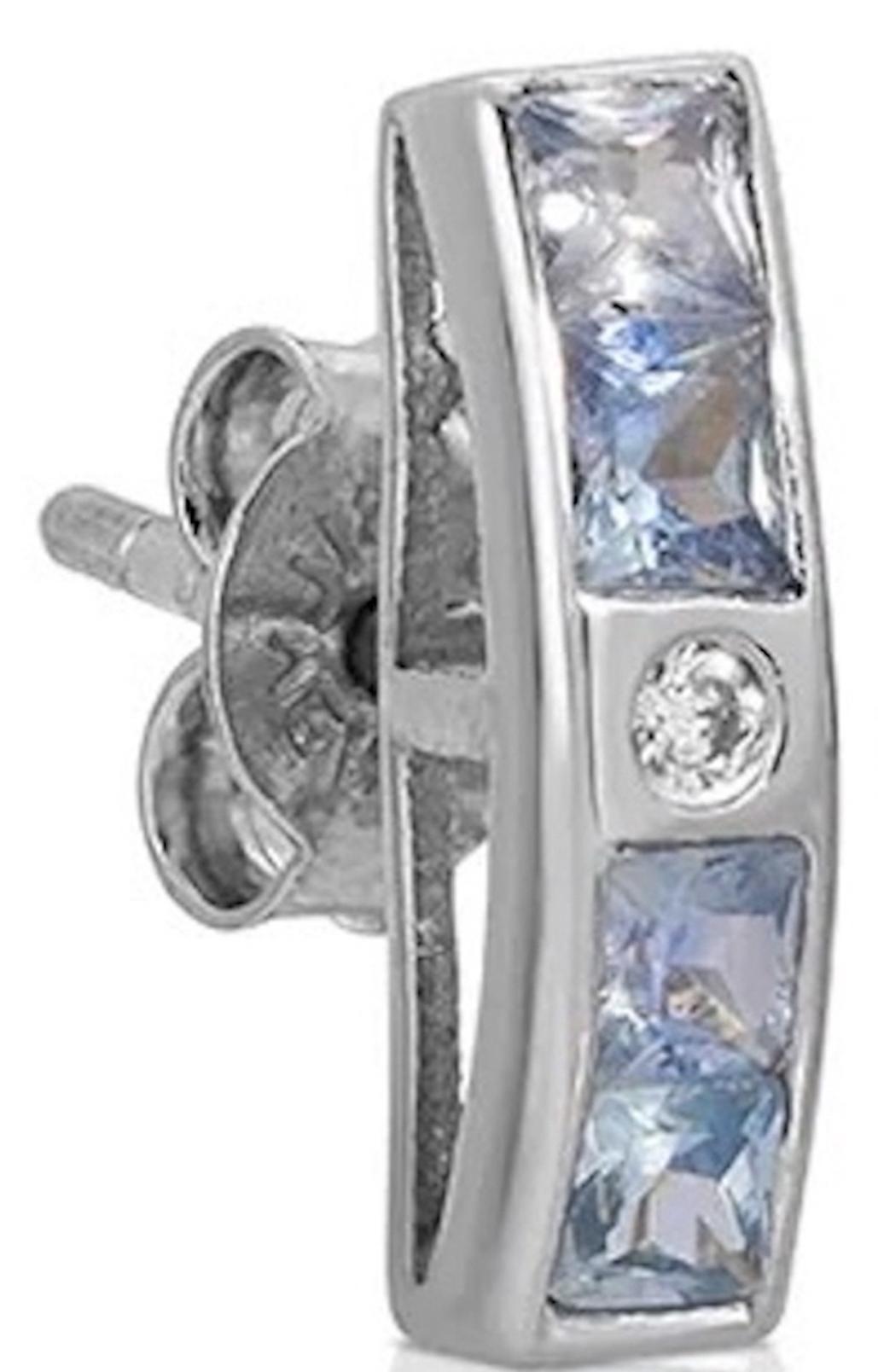 Eisblauer Saphir Diamant Baguette Stick Ohrringe im Zustand „Neu“ im Angebot in Los Angeles, CA