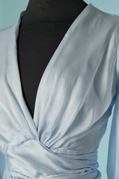 Ice blue silk wrap top ALEXANDRE VAUTHIER