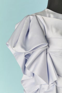 Ice blue sleeveless dress with ruffles ALEXANDRE VAUTHIER