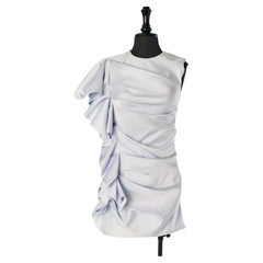 Ice blue sleeveless dress with ruffles ALEXANDRE VAUTHIER