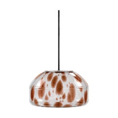 Ice blue speckled Blown Glass Pendant Light Modern Minimalist Hanging Lamp