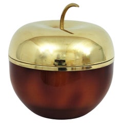 Ice Bucket Apple Shaped in Faux Carey and Metal, Mauro Manetti Style