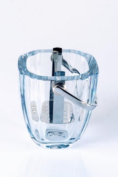 Ice Bucket, Aquamarine Crystal Glass, Asta Strömberg for Strömbergshyttan, 1960