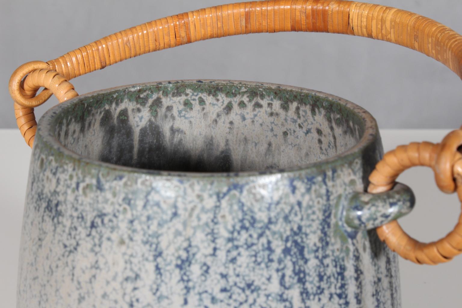 Ice Bucket by Arne Bang, in Glazed Stoneware, circa 1940-1960, Denmark In Good Condition In Esbjerg, DK