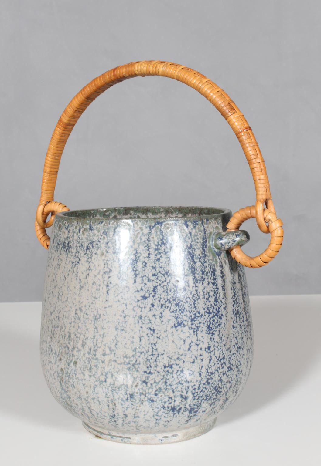 20th Century Ice Bucket by Arne Bang, in Glazed Stoneware, circa 1940-1960, Denmark