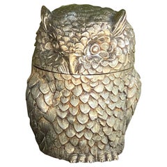 Vintage Ice bucket by Mauro Manetti, Gold Owl Model