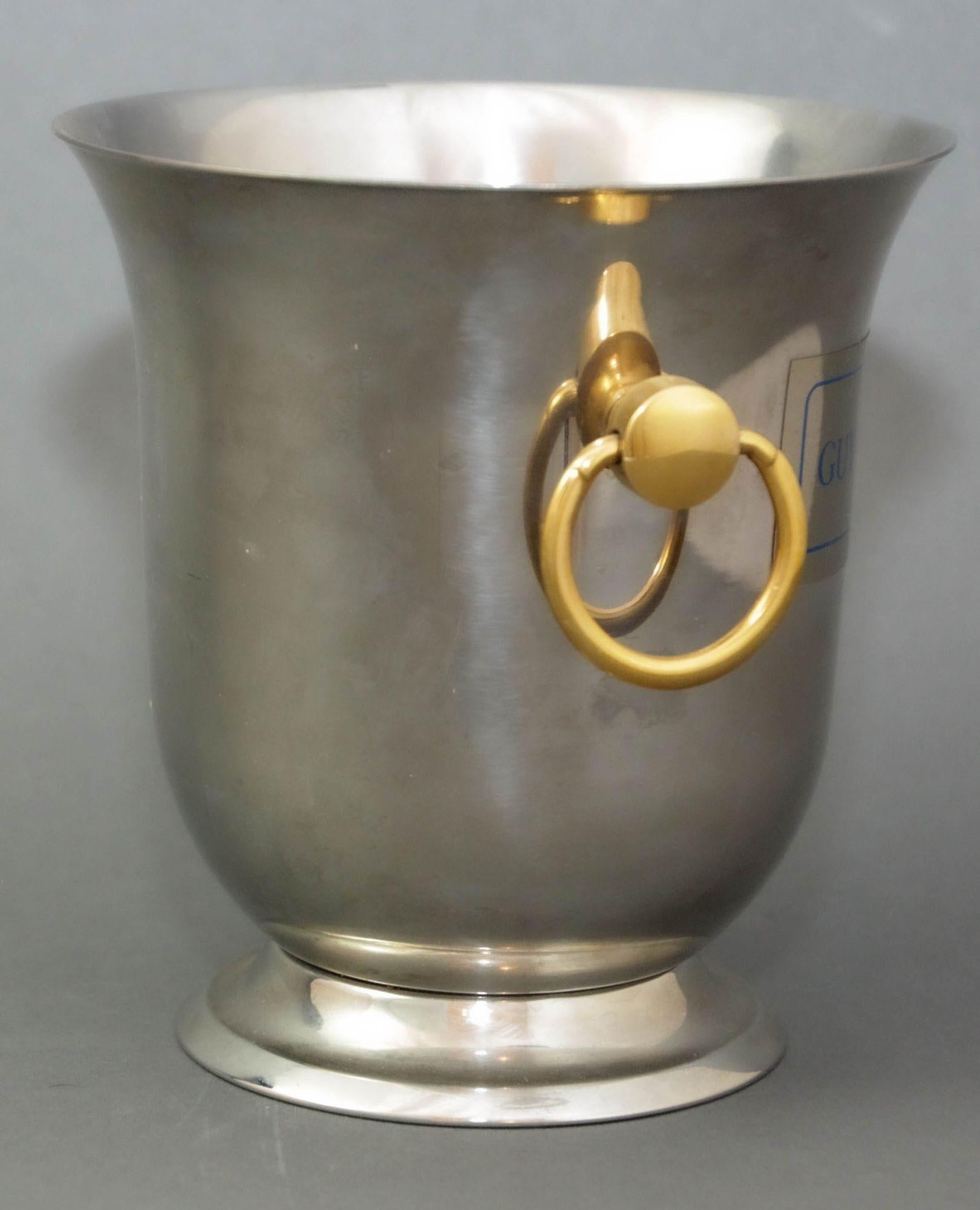 Alluminio Secchiello per ghiaccio Champagne Wine Chiller Parigi Francia 1970 in vendita