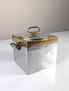 Seau à glace en laiton et aluminium de David Marshall, années 1980