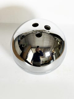 Ice Bucket in Chrome in the shape of a bowling ball, France, 1970