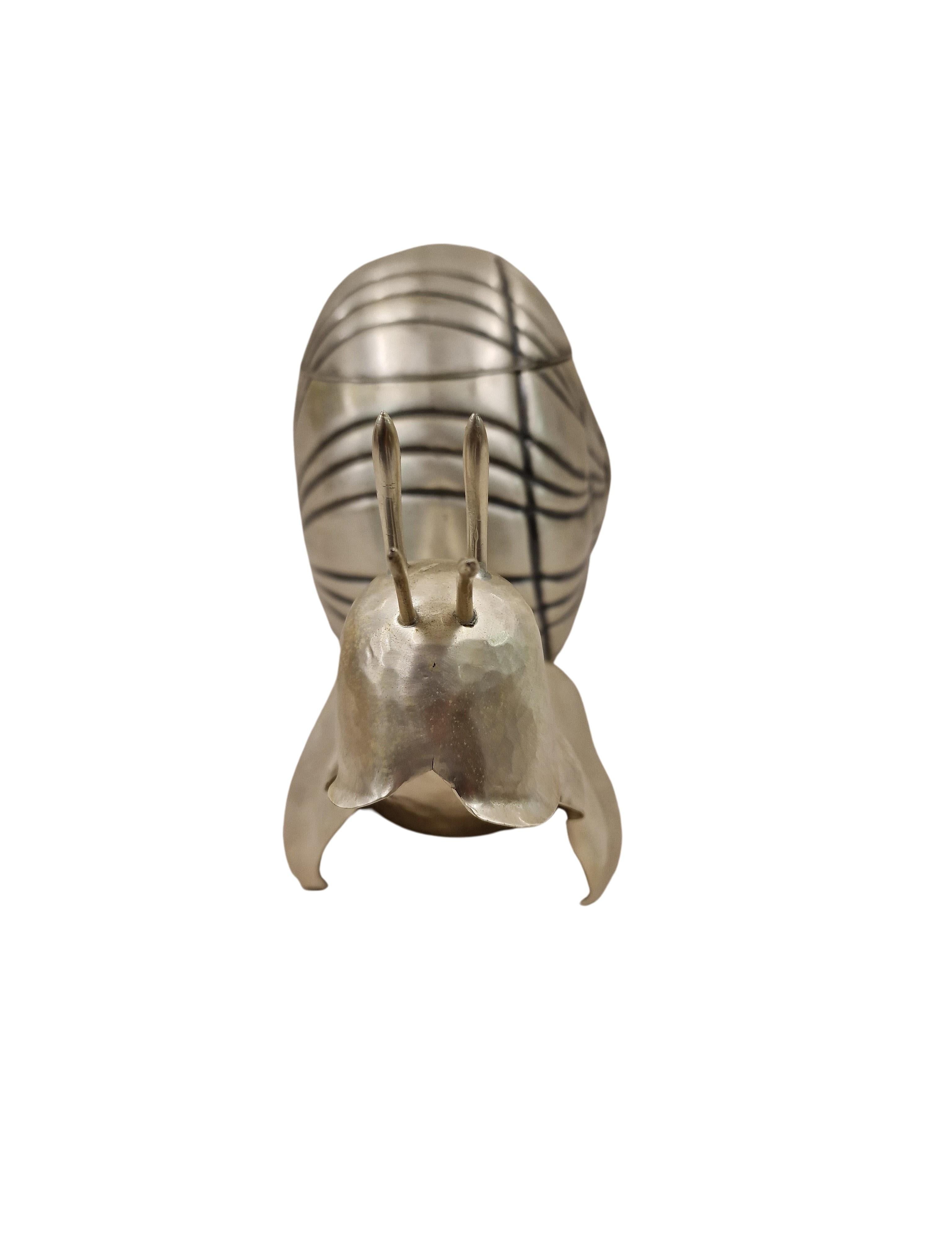 Italian Ice bucket in form of a snail, silver plated, vintage 1960/70 Mid-Century, Italy