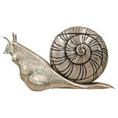 Ice bucket in form of a snail, silver plated, vintage 1960/70 Mid-Century, Italy