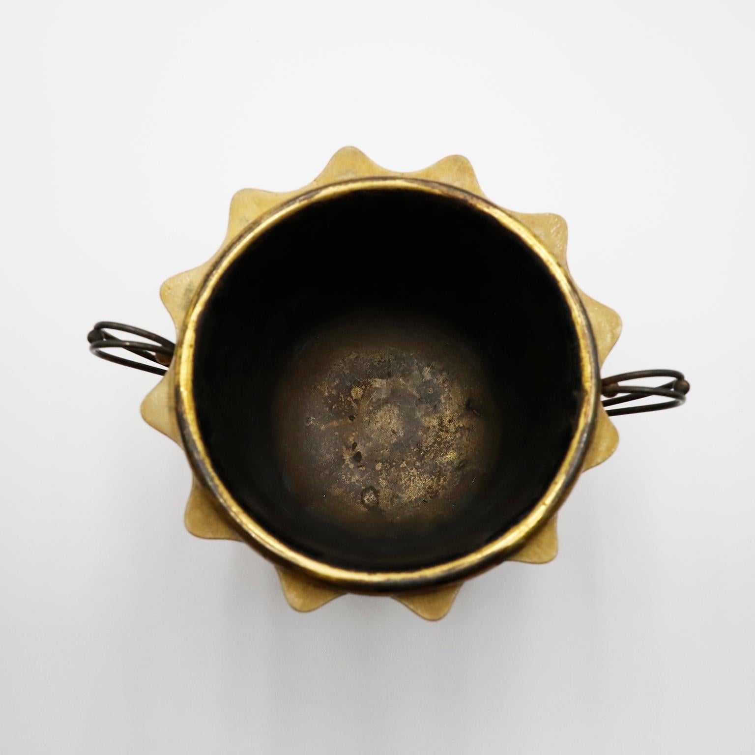 Italian Ice Bucket in Goatskin and Brass attribute Aldo Tura, 1950s, Italy For Sale