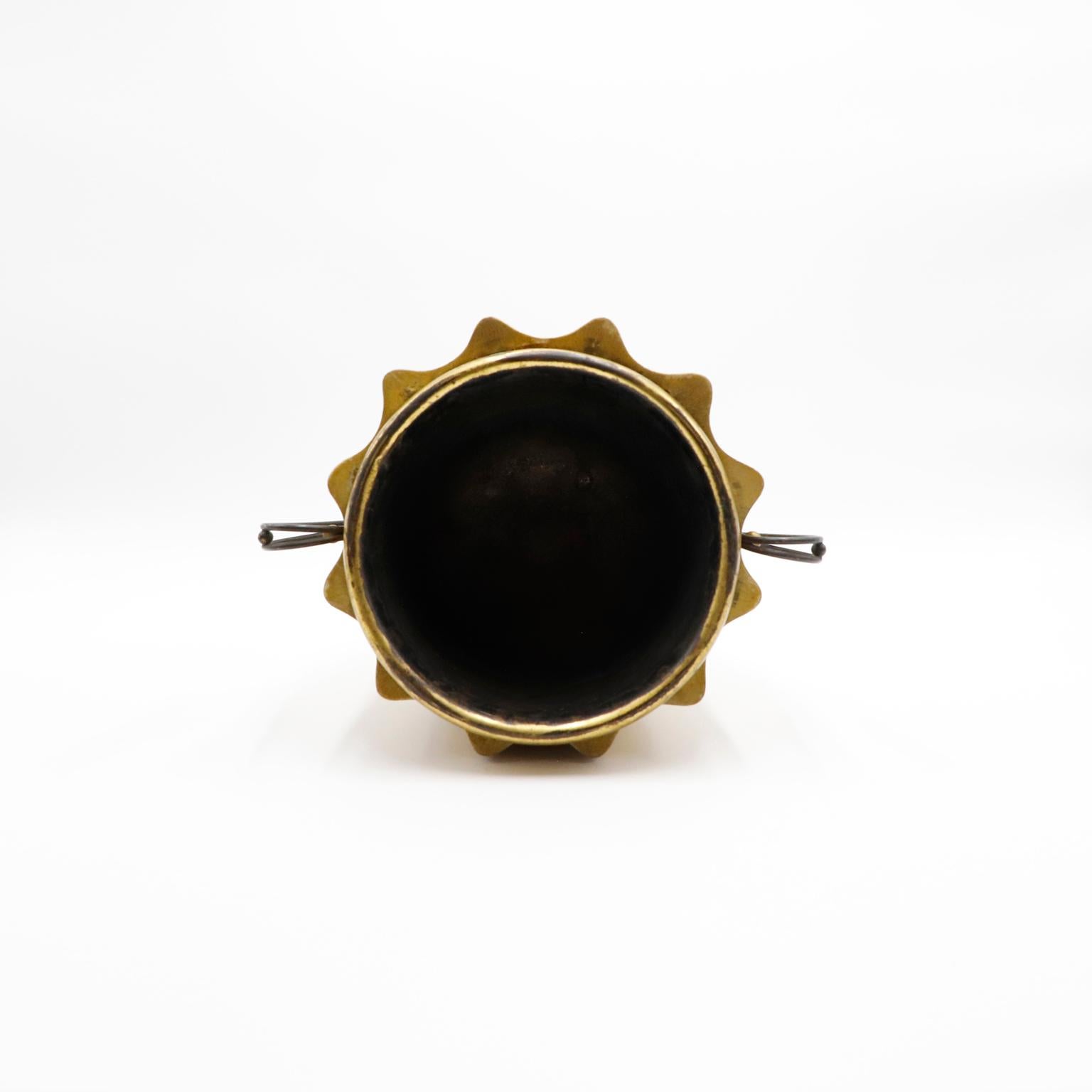 Ice Bucket in Goatskin and Brass attribute Aldo Tura, 1950s, Italy In Good Condition For Sale In Mexico City, CDMX