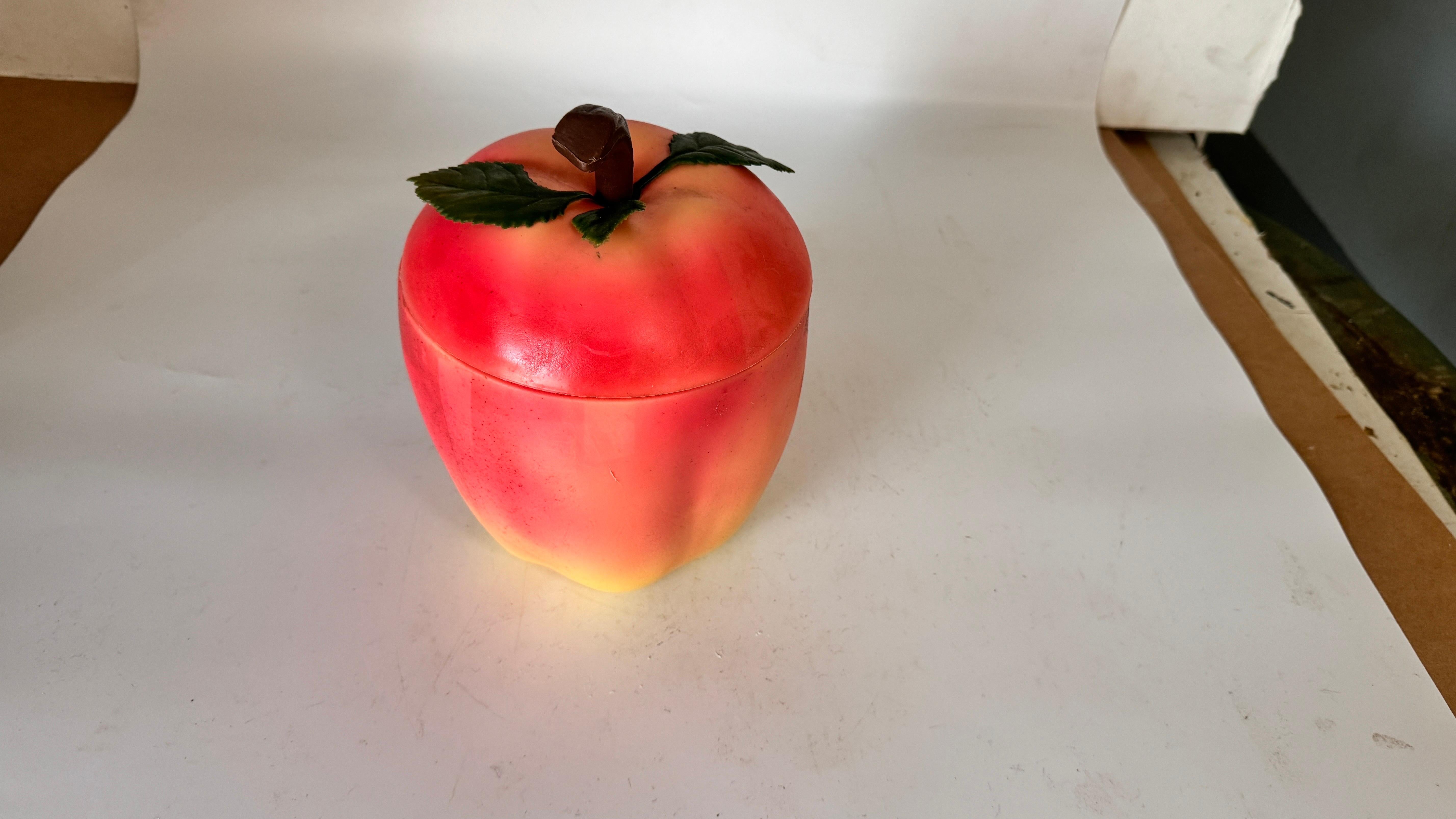 Ice Bucket in Plastic Fruit shape Red and Yellow Color France circa 1970 For Sale 6