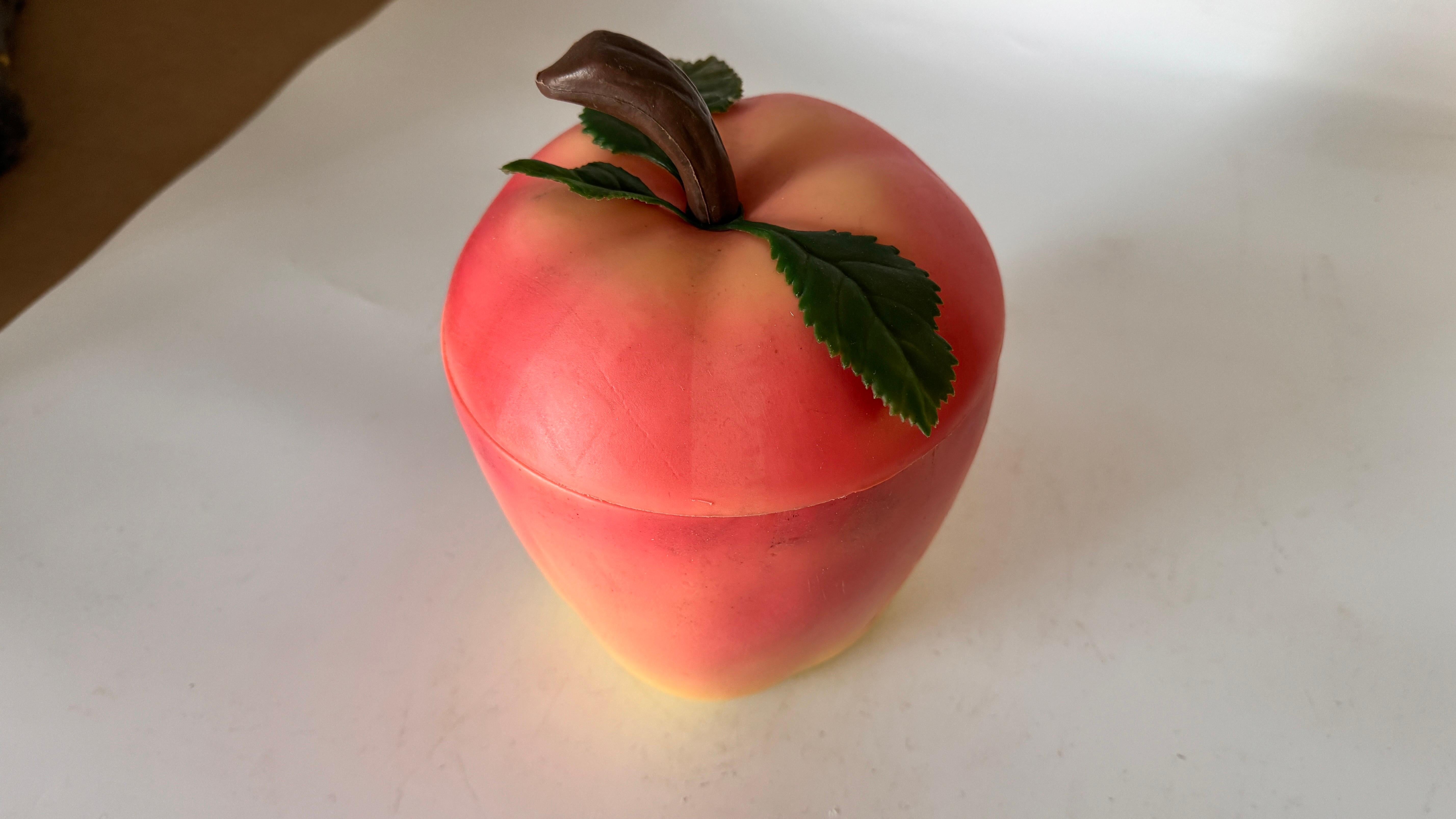 Ice Bucket in Plastic Fruit shape Red and Yellow Color France circa 1970 For Sale 4