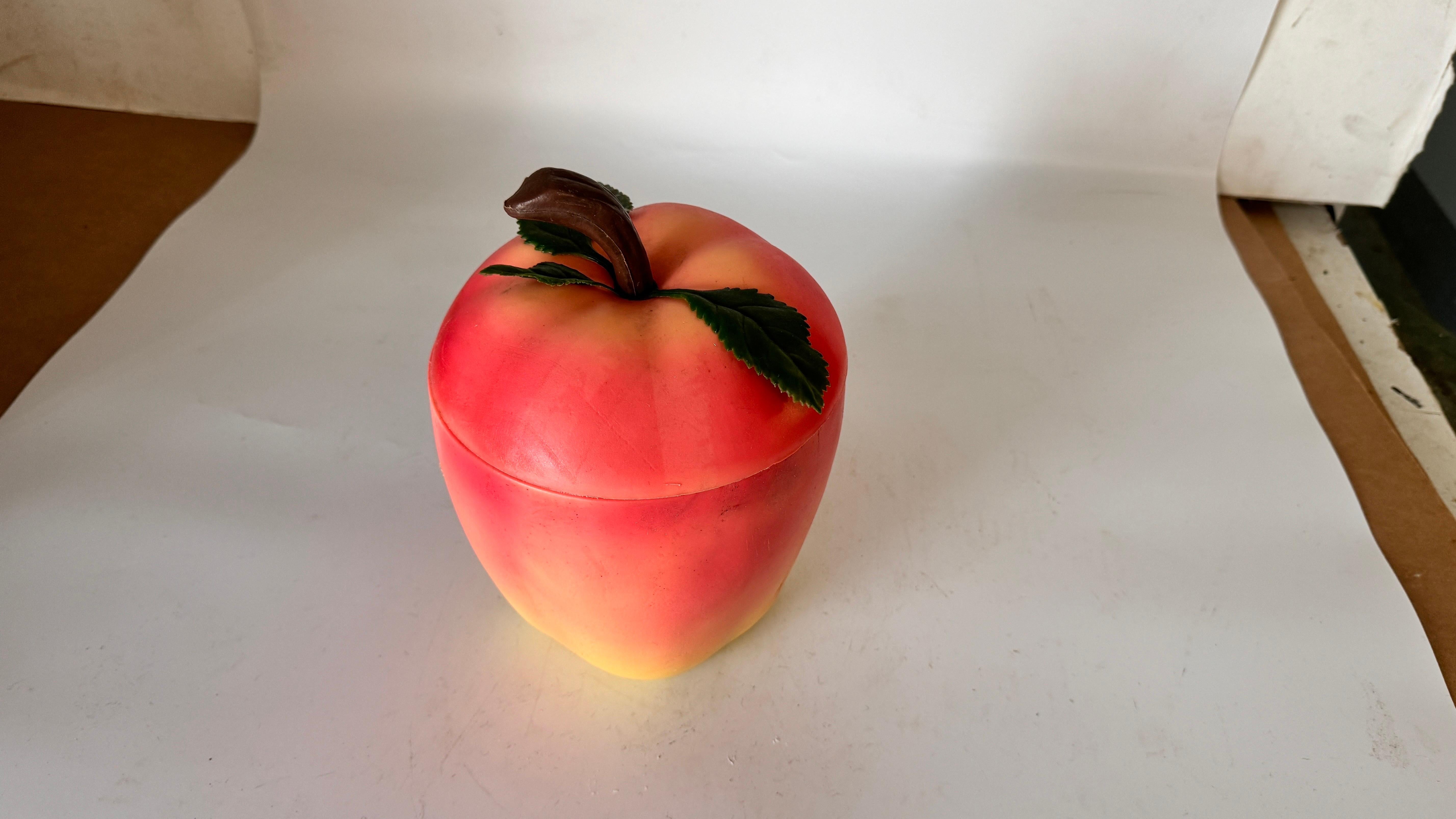 Ice Bucket in Plastic Fruit shape Red and Yellow Color France circa 1970 For Sale 5